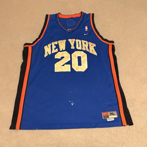 Allan Houston New‎ York Knicks Nike Jersey Swingman NYK Sewn Blue NBA Men XL
